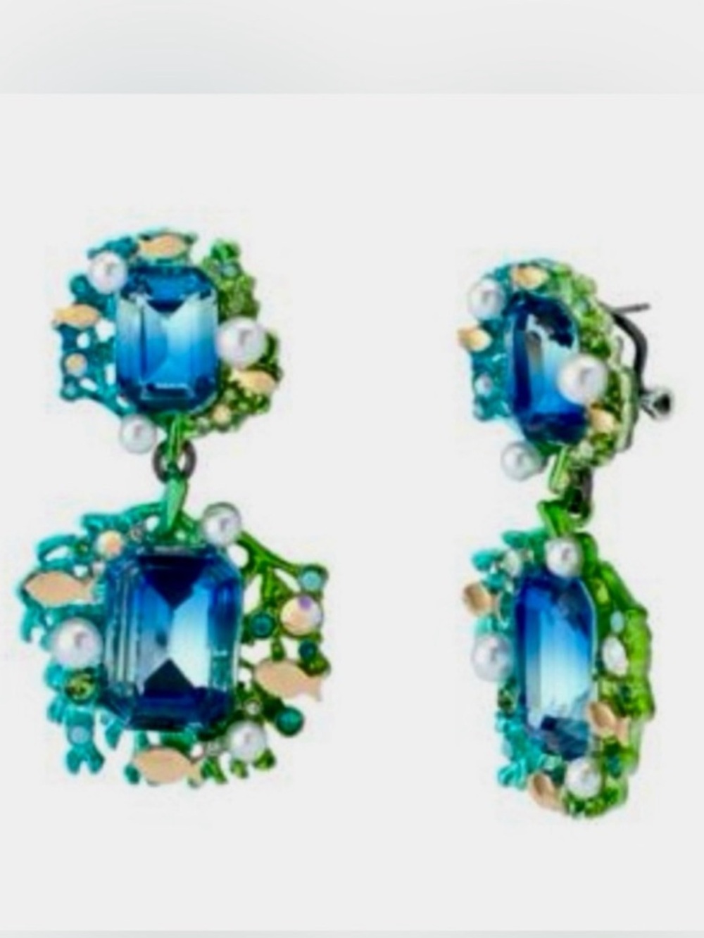 Brand New Betsey Johnson Mermaid Jewels
Seaweed Stone Statement Dangle Earrings